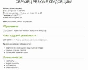 Требуемые профессиональные навыки кладовщика