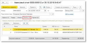 Возврат оформления авиабилета как отразить в авансовом отчете