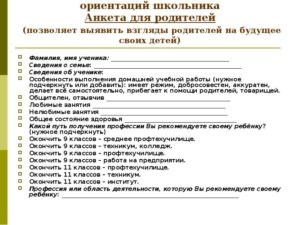 Сведения о семье ученика образец