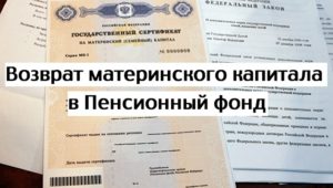 Возможен ли возврат материнского капитала в пенсионный фонд