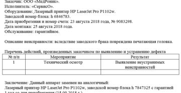 Акт замены неисправного оборудования на исправный Акт замены неисправного оборудования на исправный
